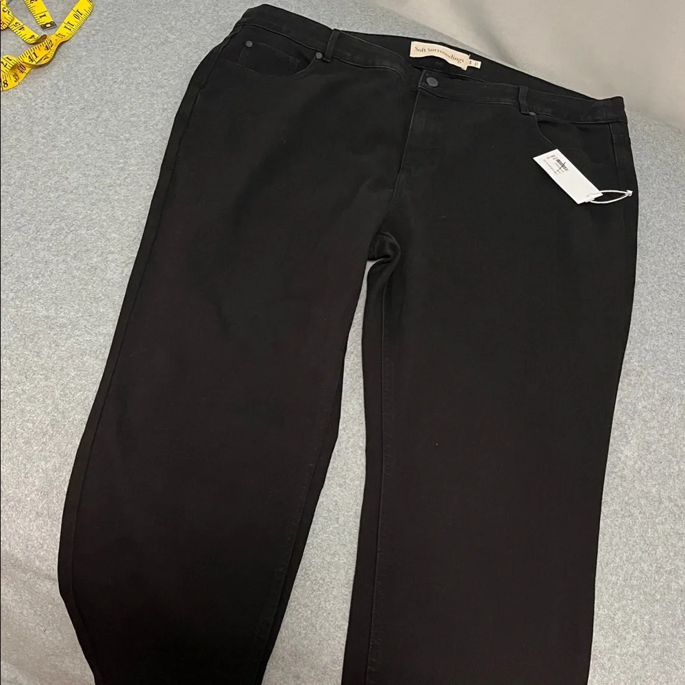 Soft Surroundings Black Jeans 22W Skinny Ankle Minimalist Capsule Comfort